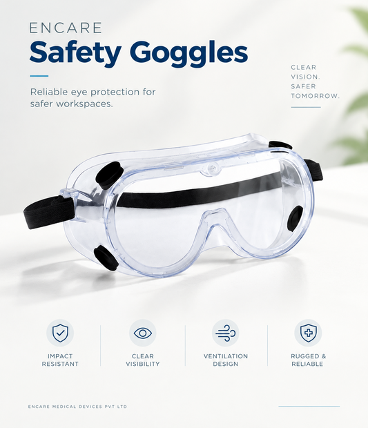 Safety Goggles - Anti Fog & Clear Wide Vision Protective Eyewear for Lab, Medical, Industrial, Dust & Workshop Use – Adjustable Comfortable Fit