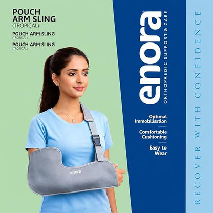 Enora Arm Sling Pouch for Men & Women | Adjustable Shoulder Immobilizer for Broken Arm, Shoulder, Elbow & Wrist Support | Lightweight Breathable Medical Sling for Fracture & Post Surgery Recovery