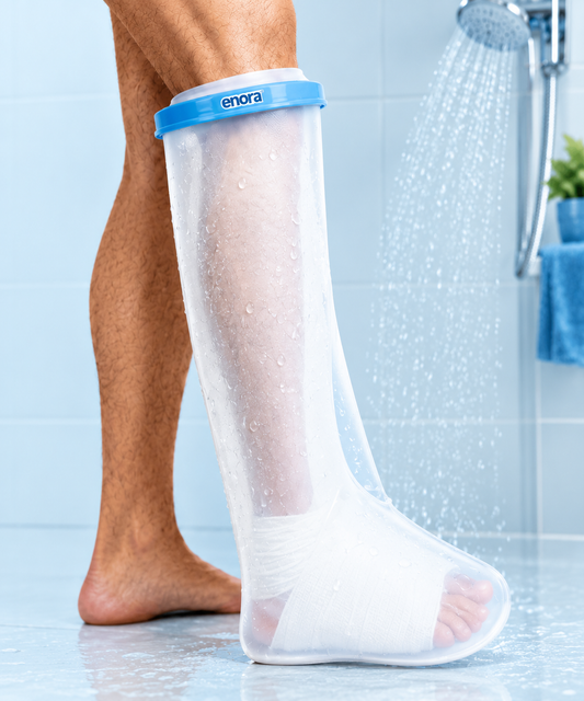 Enora Shield - Waterproof leg Cast Cover for Shower & Bath | 100% Leak-Proof Bandage Protector for Adults | Reusable Cast & Bandage Protector for Fracture, Surgery, Injury & Recovery, Anti slip
