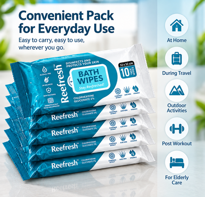Encare Reefresh Bed Bath Wipes 32x32 CM | Pack of 3