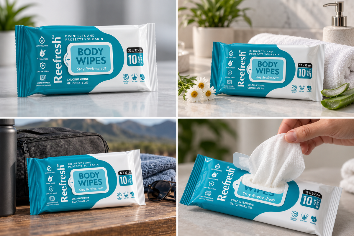 Encare Reefresh Bed Bath Wipes 32x32 CM | Pack of 3