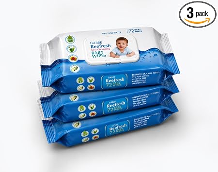 Reefresh Baby Wipes 72 wipes pack with 99% pure water